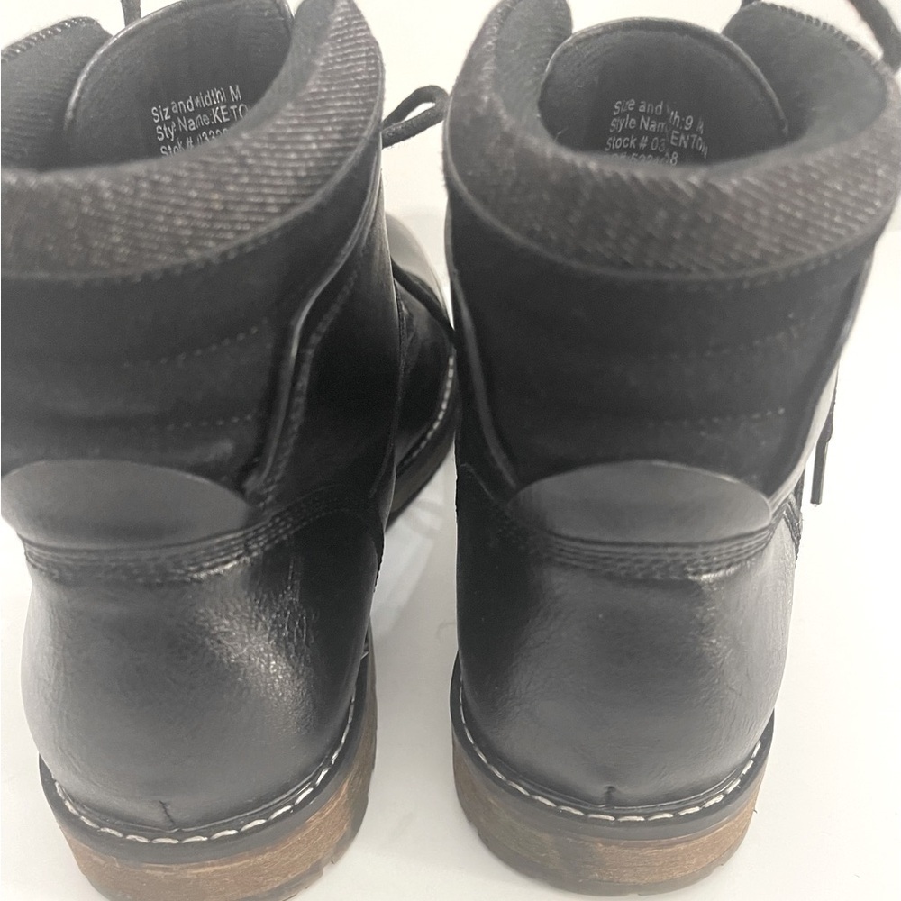 Ashford Hayes Men's Black Faux Leather Boots Size 9Medium Lace Up Good Condition - Picture 7 of 13